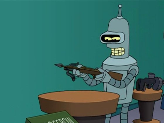 «Aaah… La ballesta, una elegante máquina de matar, la Bender del siglo XV». Fuente: Futurama (FOX).